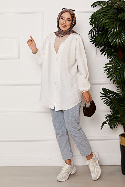 EBRUTESETTÜR Front Buttoned Kimono Shirt Ecru