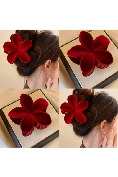 GÜLPEŞE Kadife Detaylı Lotus Toka 1 Adet Yeni Trend-001