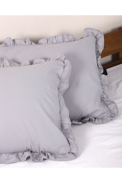 ENESSA 2 Pieces 100% Cotton Ruffled Pillowcase 50x70 cm