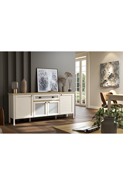 Vivense VALENA KONSOL ÇOK AMAÇLI DOLAP, 4 KAPAKLI 2 ÇEKMECELİ