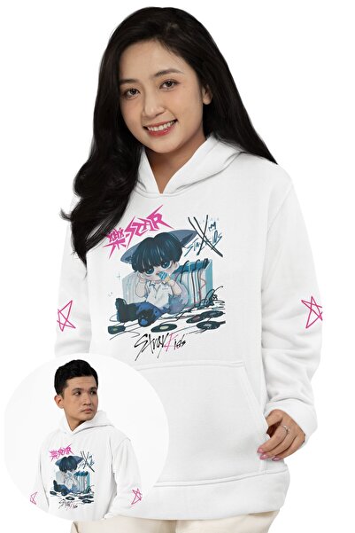 Fuddy Moda Hanorac unisex cu glugă și imprimeu Rock Star Kol tricou , Hanorac...