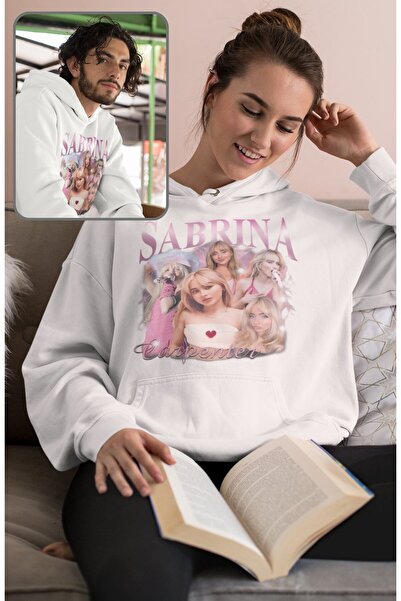 Fuddy Moda سويت شيرت سبارينا كاربنتر مطبوع بغطاء رأس للجنسين، قصة فضفاضة هودي...