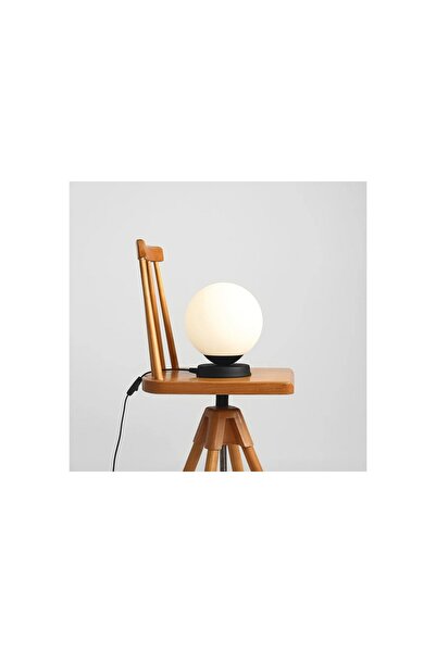 Vivense ŞEBNEM KOMODİN ÜSTÜ MASA LAMBASI, BEYAZ CAMLI SİYAH