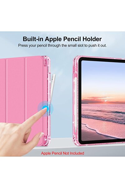 UnDePlus iPad 11.Nesil A16 11inç/10.Nesil 10.9inç Kılıf Simli Işıltılı Parlak Flip Cover Kalem Bölmeli PC