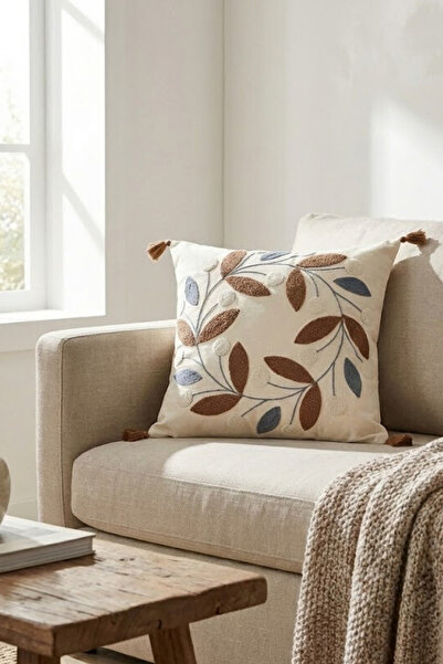 Mokita Home Husă de pernă din bumbac țesut cu broderie cu design special