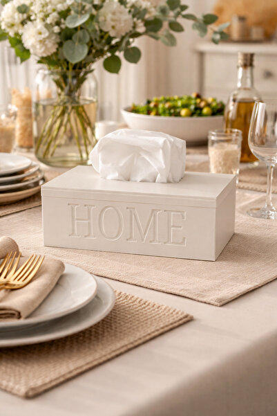 Tasarı Sanatı Tabletop Napkin Holder with Home Written on It - Special Design...
