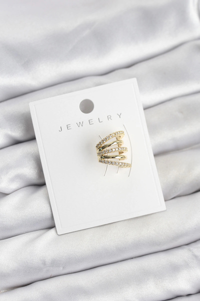 shopwave أقراط أذن من النحاس الذهبي مرصعة بحجر الزركون