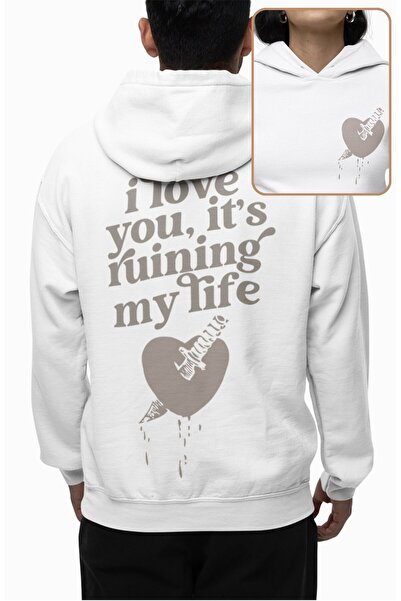 Fuddy Moda سويت شيرت للجنسين قصة فضفاضة I Love You Its Ruining My Life رقم مط...