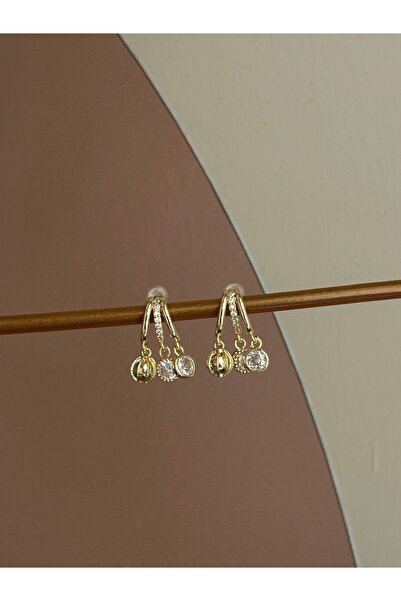 lavanderopa أقراط من الفولاذ باللون الذهبي