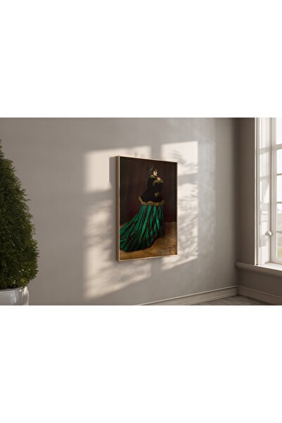 Vivense THE WOMAN IN THE GREEN DRESS EL YAPIMI AHŞAP ÇERÇEVELİ TABLO, 50X70