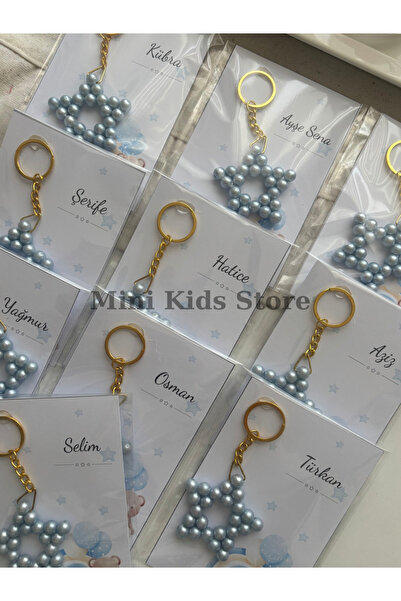 minikidsstore Yıldız Anahtarlık (10Adet) Bebek,Doğum Günü,Söz,Nişan Hediyelik...