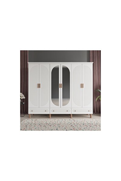 Vivense BAHAR GARDIROP, BEYAZ, 6 KAPAKLI
