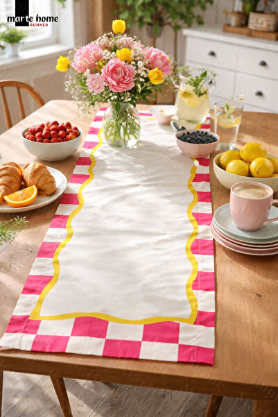 Marte Home Renkli Desen Baskılı Dekoratif Runner