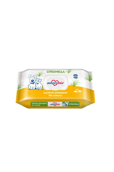 OEM AMORE MIO Wet Wipes for Dogs and Cats – Lemon 40 pcs