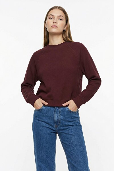 Rays Crew Neck Sweater Plum 8271A