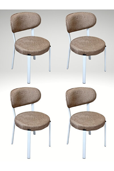 DİLETTO 4 ADET SANDALYE MUTFAK SANDALYESİ GARANTİLİ SALON SANDALYESİ BEYAZ ME...