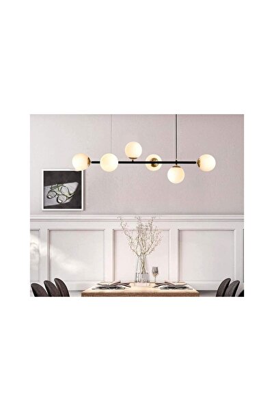 Vivense YEŞİM GOLD DETAYLI YATAY TASARIM MODERN BEYAZ CAMLI AVİZE