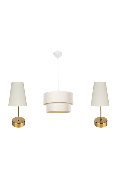 Vivense EVLİGHT FİNLİN YATAK ODASI ÜÇLÜ AYDINLATMA SETİ, KREM