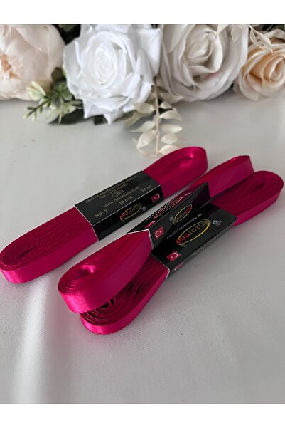 partici dükkanı شريط ساتان فوشيا 1 قطعة - عرض 1 سم طول 10 متر