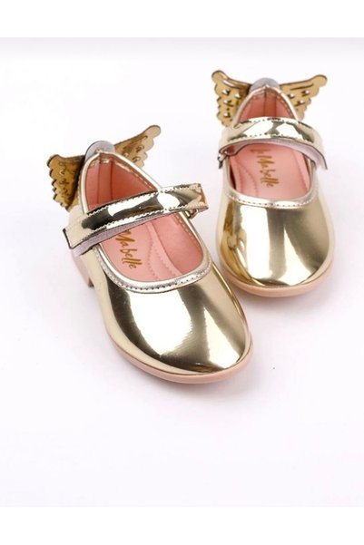 TARÇIN Girls' Ballerinas with Gold Tape on the Back and Butterfly Detail