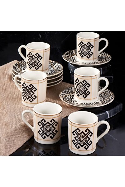 Güral Porselen Camelia 12 Parça 6 Kişilik Kahve Fincan Takımı 62491