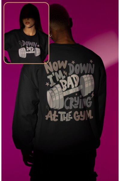 Fuddy Moda سويت شيرت قصة فضفاضة تايلور سويفت داون باد كرايينج أت ذا جيم مطبوع...