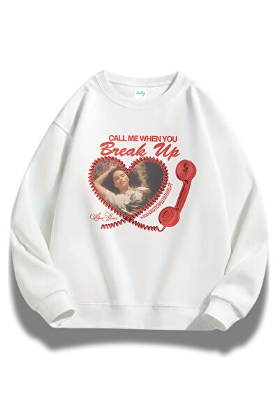 Fuddy Moda سويت شيرت قصة فضفاضة سيلينا جوميز كول مي وين يو مطبوع بدون قلنسوة ...