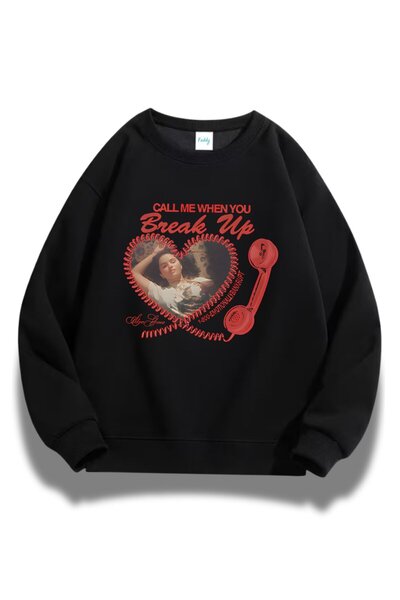 Fuddy Moda سويت شيرت قصة فضفاضة سيلينا جوميز كول مي وين يو مطبوع بدون قلنسوة ...