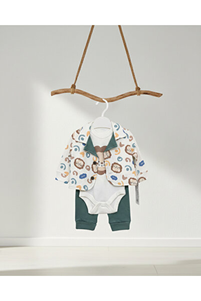 Baby Bebek Aslan Desenli ve Ceketli 3’lü Takım