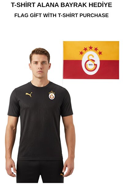 Galatasaray Γνήσιο μπλουζάκι προπόνησης με άδεια χρήσης με λαιμόκοψη σε μαύρο...