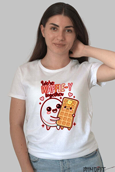 GILDAN Tricou Valentine S Day Cuplu We Re Waffle Y Together Dama