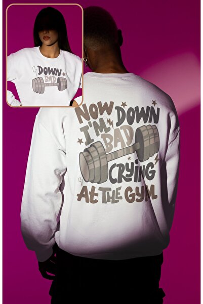 Fuddy Moda سويت شيرت قصة فضفاضة تايلور سويفت داون باد كرايينج أت ذا جيم مطبوع...