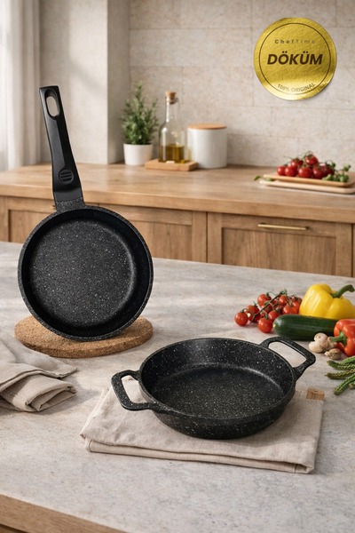 CHEFTİME 2'li Tava Seti 22cm Sahan&20cm Derin Tava