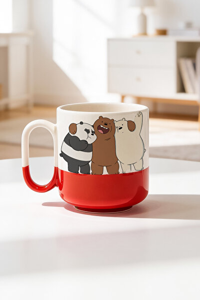 BB TRADE كوب سيراميك مطبوع برو بتصميم أصدقاء الدببة سعة 330 مل