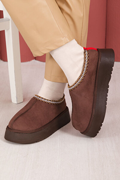 EBRUTESETTÜR Thick Sole Fur Mini Boots Brown