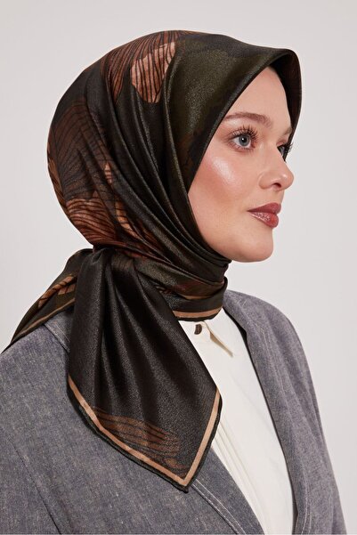 Levidor Шарф з великим смугастим квітковим візерунком і блискучими кристалами