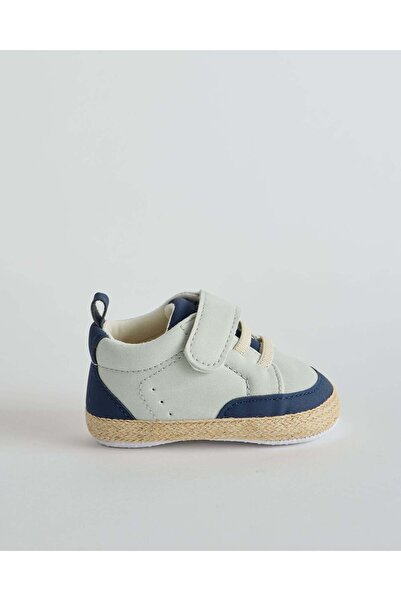 REDTAG Grey Single Velcro Baby Pram Shoe