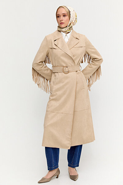 Setrms Püskül Detaylı Süet Dokulu Kap