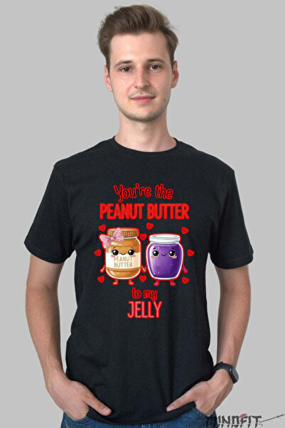 GILDAN Valentine's Day Couple T-Shirt - You're The Peanut Butter To My Jelly Man