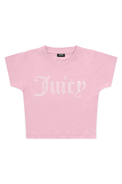 3 ROPE Crop Juicy Double Stone cu imprimeu cu strasuri pentru femei tricou