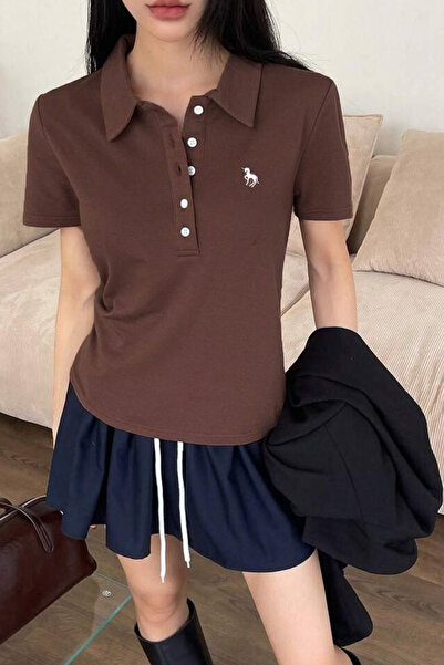 İlayda Toprak Μακρυμάνικο μπλουζάκι με στάμπα Unicorn Coffee και γιακά πόλο μ...