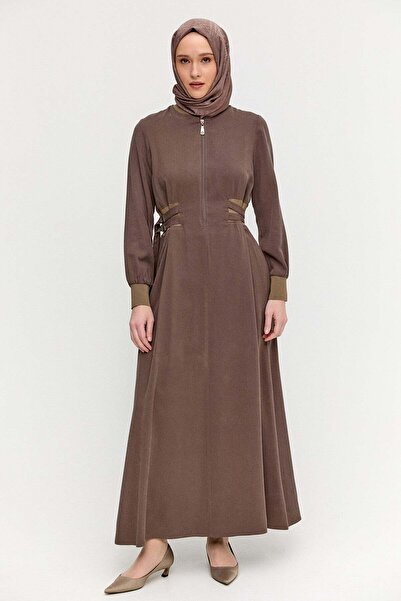 Setrms Kemerli Bomber Yakalı Lyocell Elbise