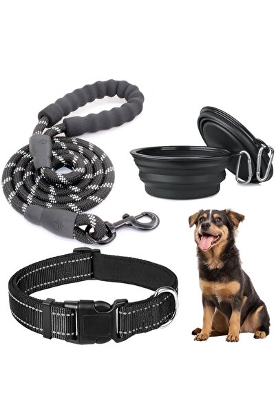 Fish & Paws Set complet pentru plimbarea cainelui Lesa rezistenta, zgarda reg...