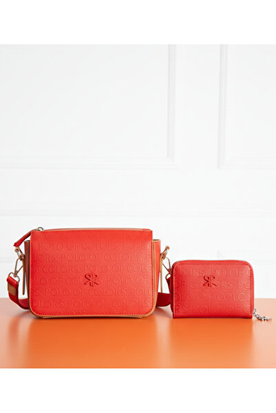 Çanta Trend Polo of Colors Red Adjustable Strap Women's Crossbody and Shoulde...