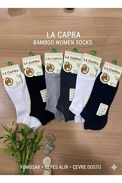 6 lı Kadın Bambu Derbi Model Çorap