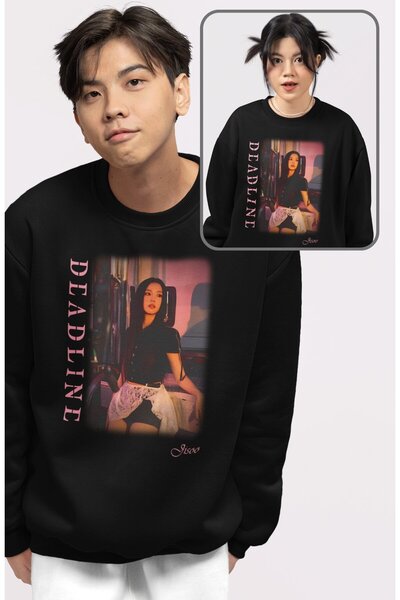 Fuddy Moda Unisex Oversize Kpop Blackpink Deadline Jisoo Baskılı Bisiklet Yak...