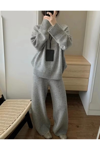 ZM Two-piece set made of 100% wool, gray