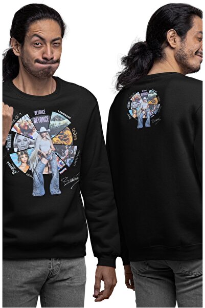 Fuddy Moda Унисекс прекалено голяма блуза с качулка без качулка с печат на гъ...