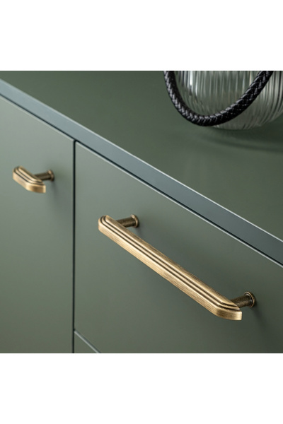 System 9476 Modern Çift Çizgili Kulp Antik Renk 320 mm (iki delik arası mesafe)