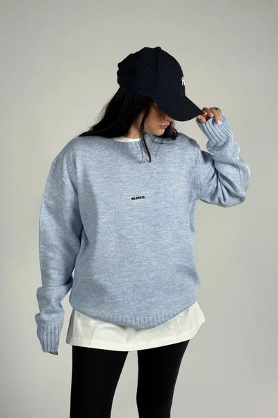 sunfyre Unisex Crew Neck Embroidery Detailed Sılınce Sweater.Sun247